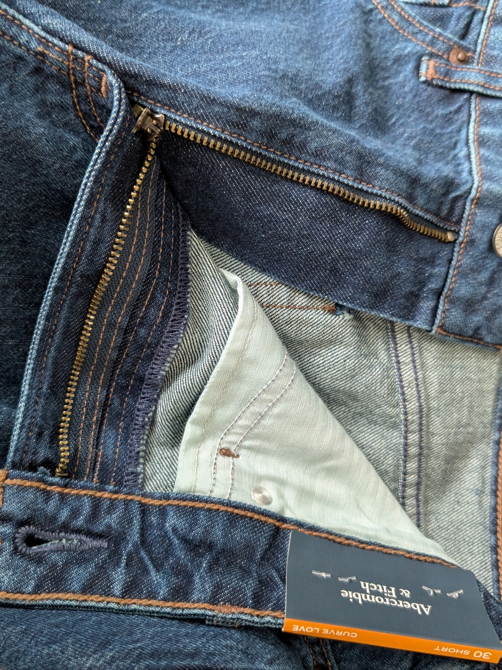 NWT Abercrombie & Fitch Curve Love High-Rise Loose Jeans - Dark Blue SZ 30 Short - Picture 5 of 5